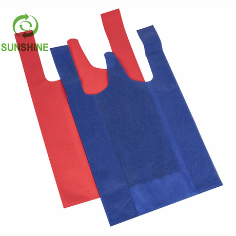非织造购物T恤手柄袋可定制的徽标非编织购物袋